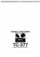 Sony TC-377 - Owners Manual 